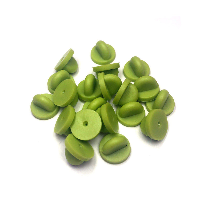 Green Rubber Pin Backs - 20 Pack