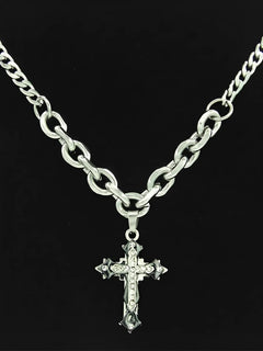 The Stainless Steel Pendant Necklace with Diamond