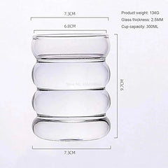 Wave-shaped Glass Cup Set