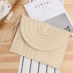 Ari Handwoven Straw Clutch