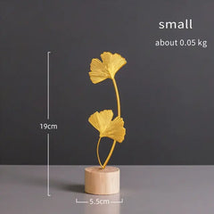 Nordic Gold Ginkgo  Leaves Sculpture