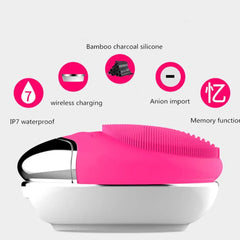 Wireless Silicone Facial Cleansing Massage Brush