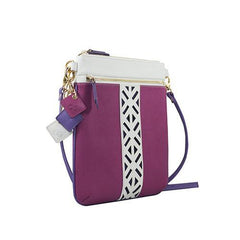 Lily Leather Crossbody- Sea Salt White/Watermelon